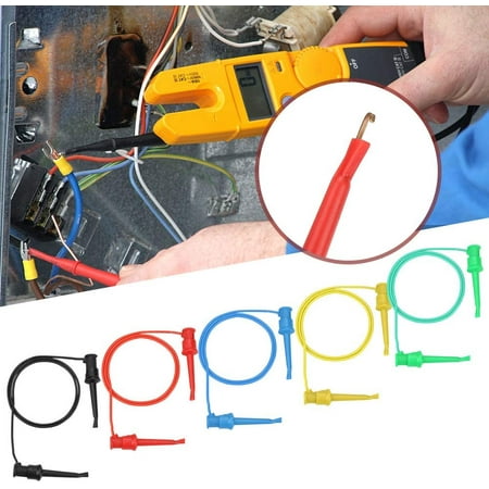 5Pcs Test Hook Clip for Electrical Testing Multimeter Dual SMD IC Silicone Lead Colorful Mini Test Probe Grabber 